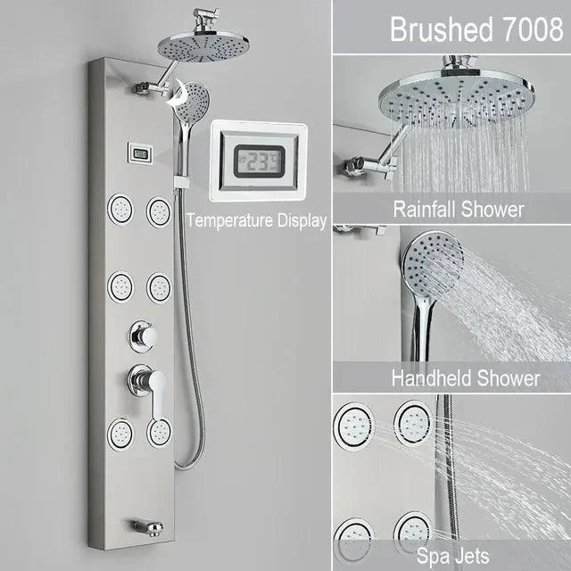 Shower Panel Tap Degree Display with SPA Massage Jet Shower System -Bathlova