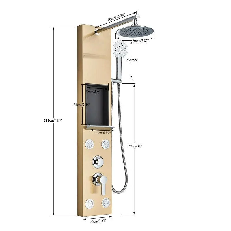 Shower Panel Tap Degree Display with SPA Massage Jet Shower System -Bathlova