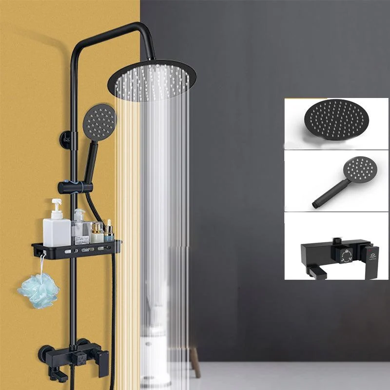 Shower Set Adjustable Spray Pattern Black Wall Mount Shower Hose Shower Set -Bathlova