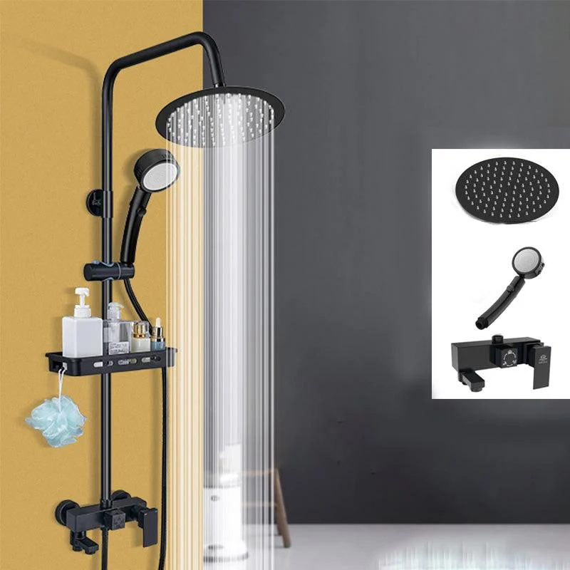 Shower Set Adjustable Spray Pattern Black Wall Mount Shower Hose Shower Set -Bathlova