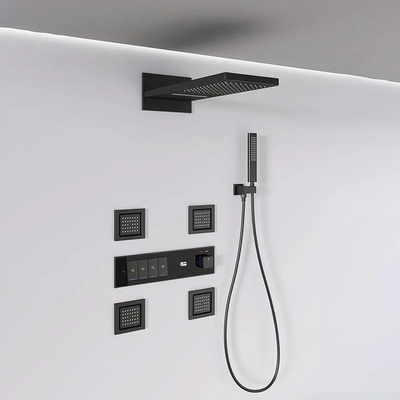 Shower Set All Copper into The Wall Concealed Digital Display Shower Set -Bathlova