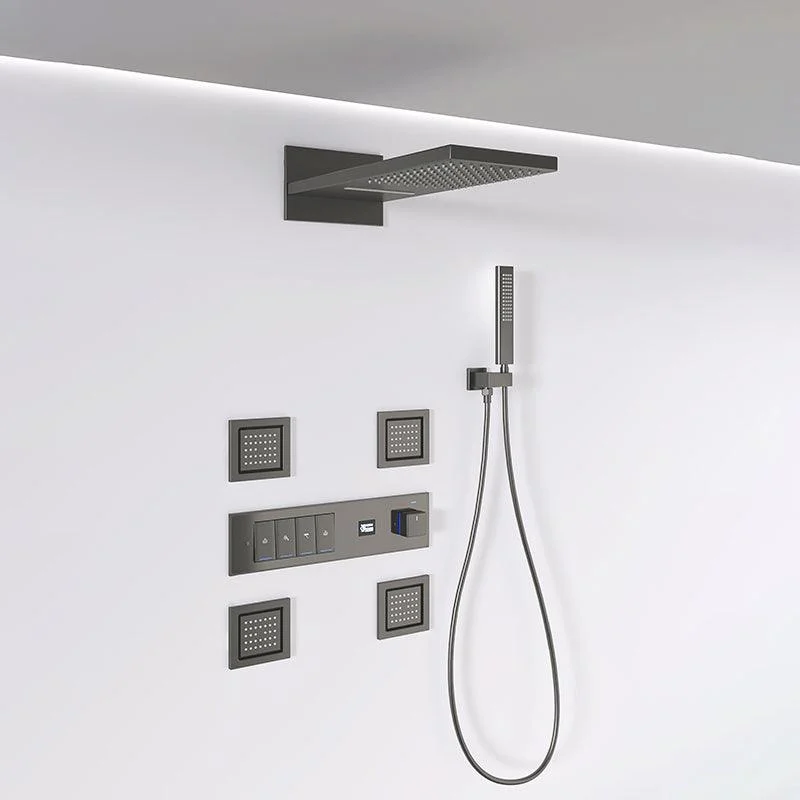 Shower Set All Copper into The Wall Concealed Digital Display Shower Set -Bathlova