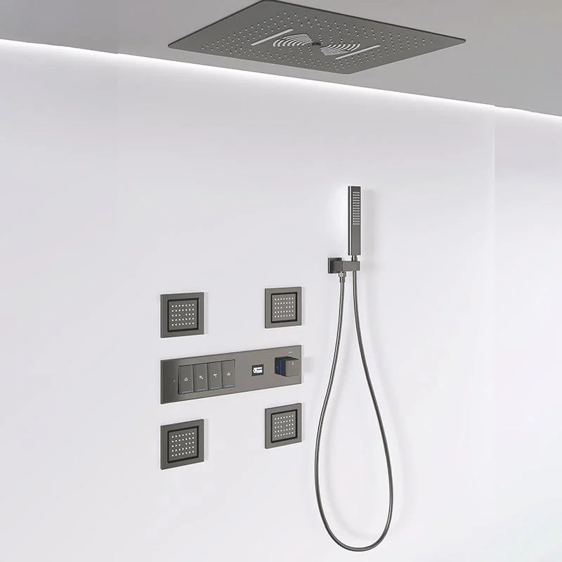 Shower Set All Copper into The Wall Concealed Digital Display Shower Set -Bathlova