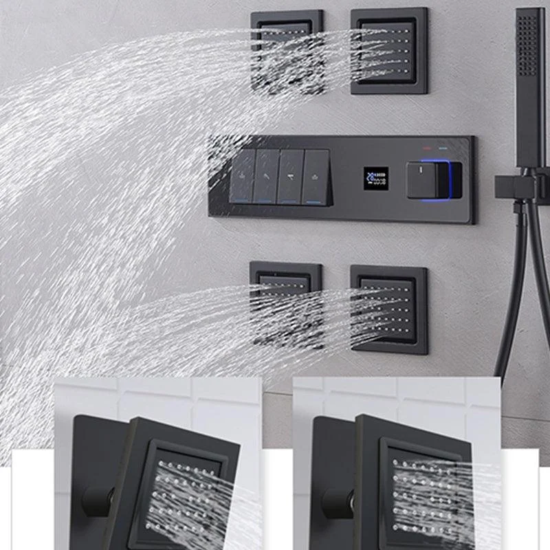 Shower Set All Copper into The Wall Concealed Digital Display Shower Set -Bathlova