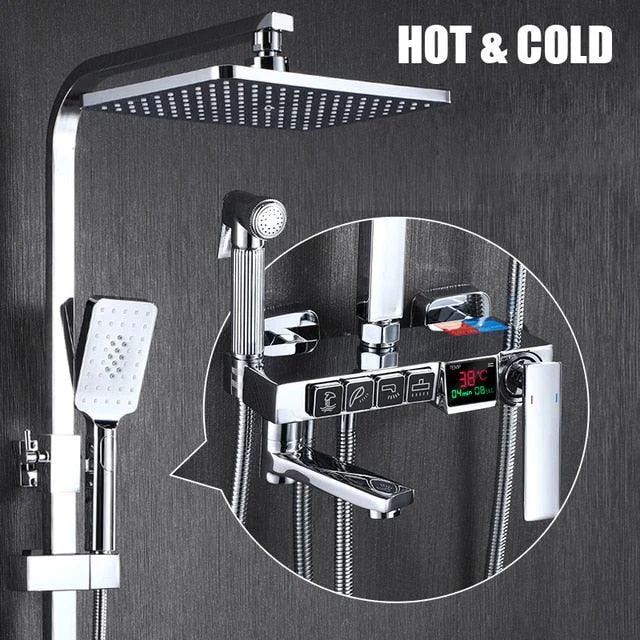 Shower Set Bathroom Smart Wall Mount Thermostatic Shower System -Bathlova