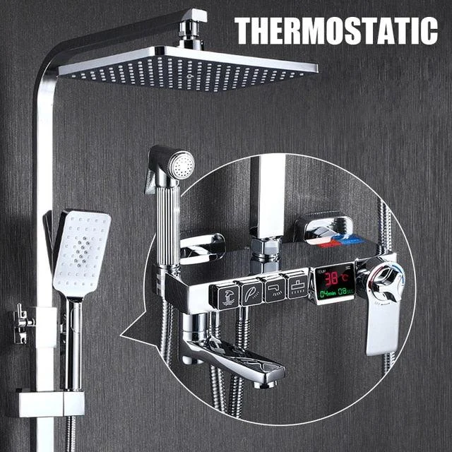 Shower Set Bathroom Smart Wall Mount Thermostatic Shower System -Bathlova