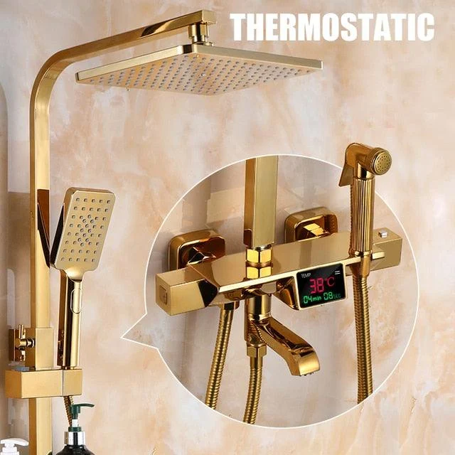 Shower Set Bathroom Smart Wall Mount Thermostatic Shower System -Bathlova