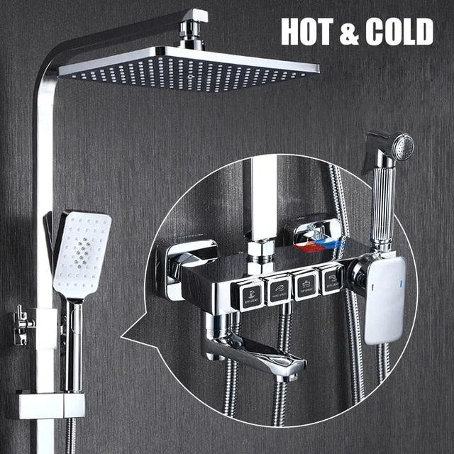 Shower Set Bathroom Smart Wall Mount Thermostatic Shower System -Bathlova