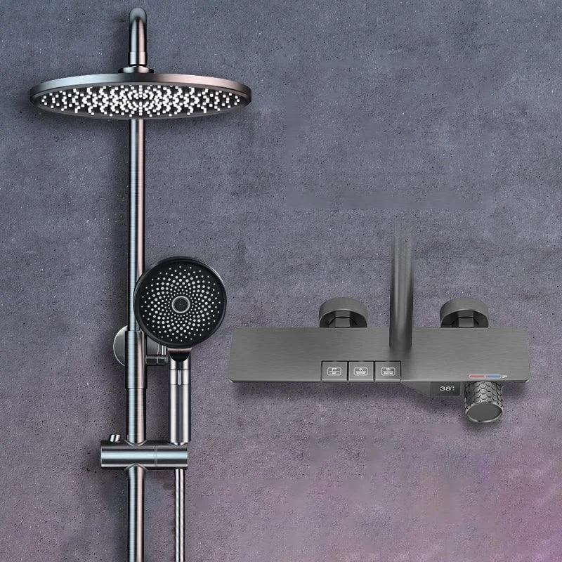 Shower Set Digital Display Simple Split Shower Set Bathroom Full Copper Booster -Bathlova