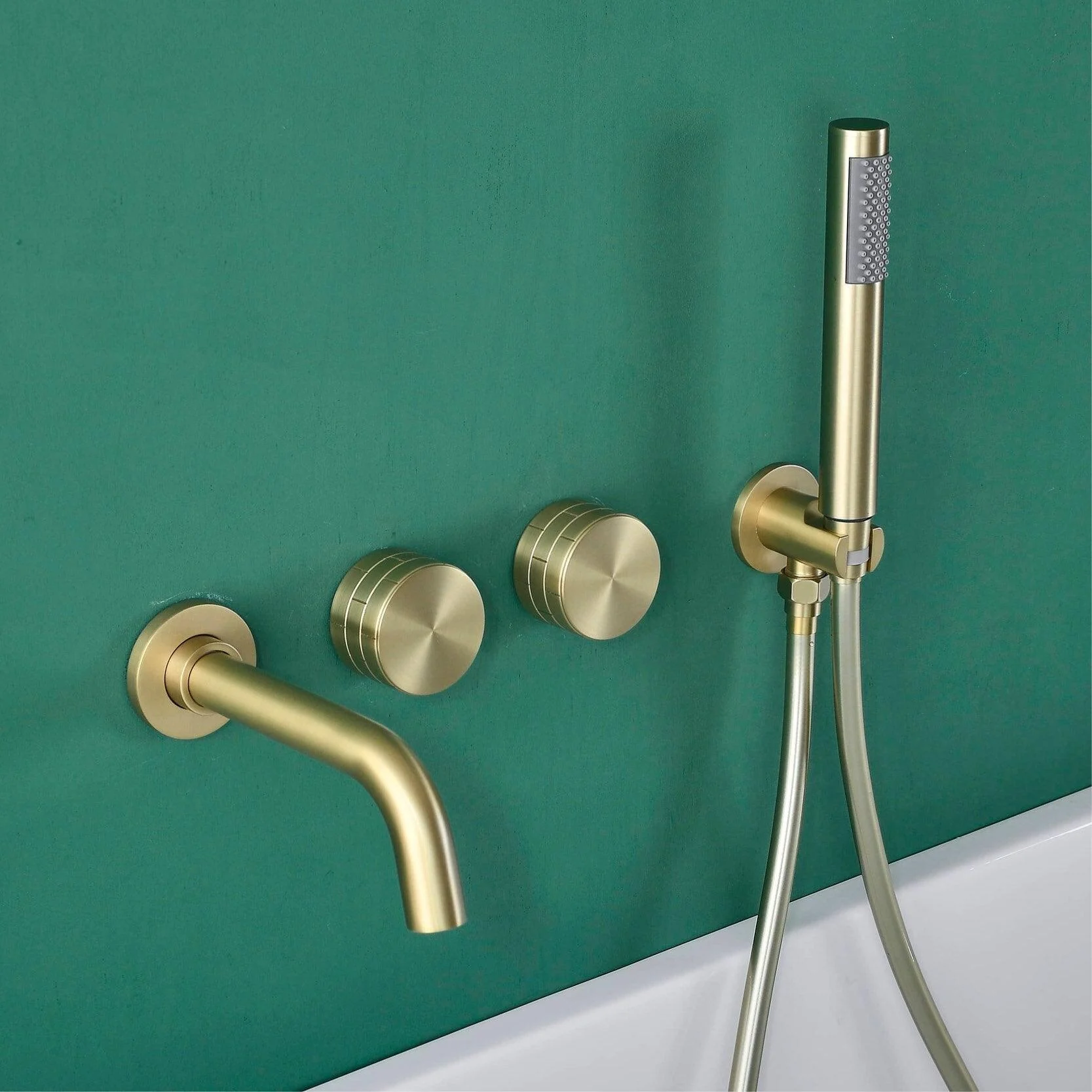 Shower Set Double Handle Double Control Brass Tap -Bathlova