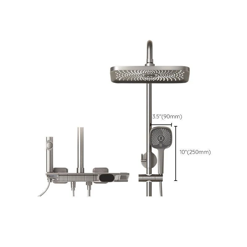 Shower Set Grey Shower Arm Swivel Showerhand Wall Mounted Shower Set -Bathlova