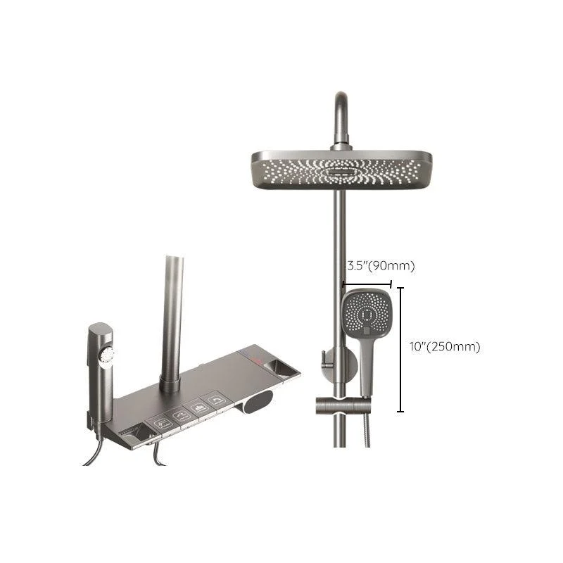 Shower Set Grey Shower Arm Swivel Showerhand Wall Mounted Shower Set -Bathlova