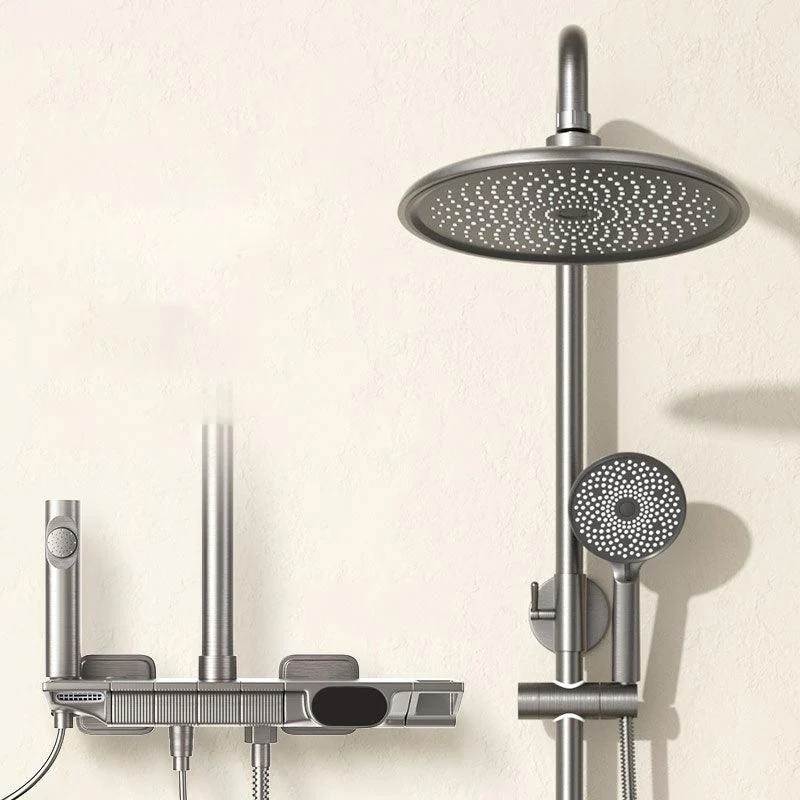 Shower Set Grey Shower Arm Swivel Showerhand Wall Mounted Shower Set -Bathlova