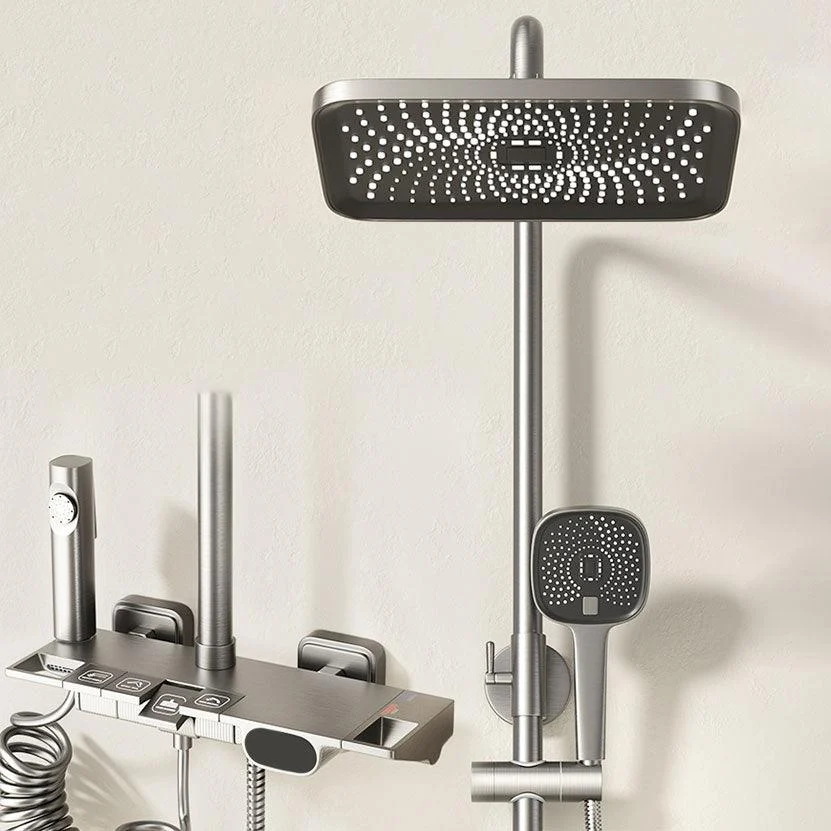 Shower Set Grey Shower Arm Swivel Showerhand Wall Mounted Shower Set -Bathlova