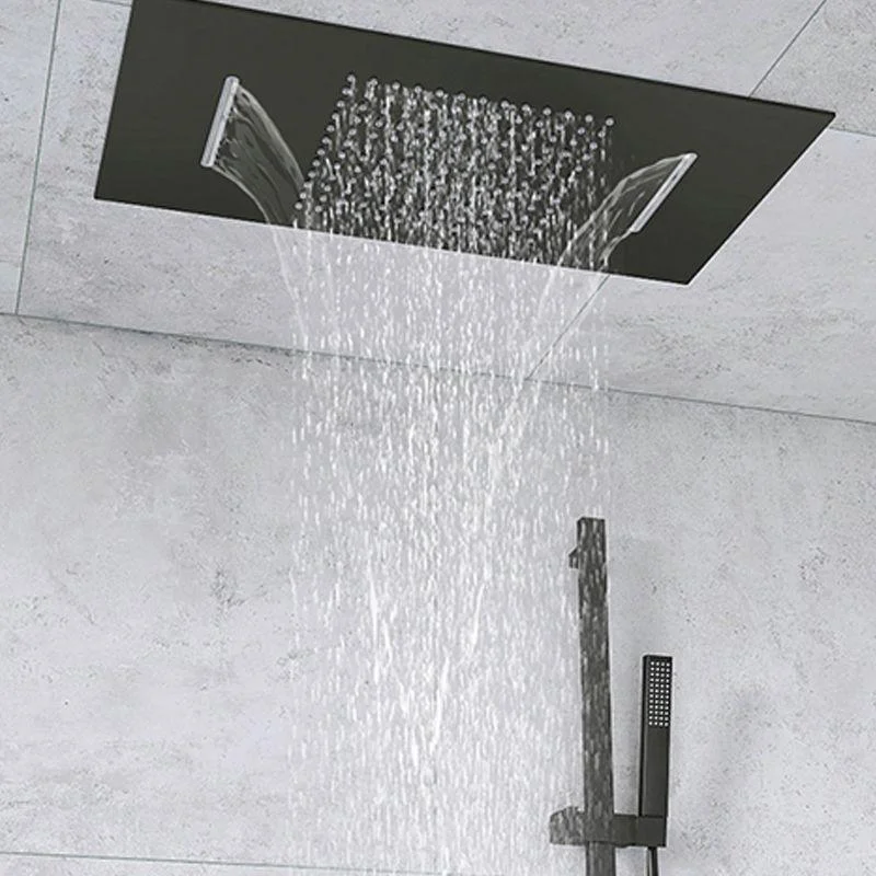 Shower Set into The Wall Concealed Waterfall Thermostatic Shower Set Full Copper -Bathlova