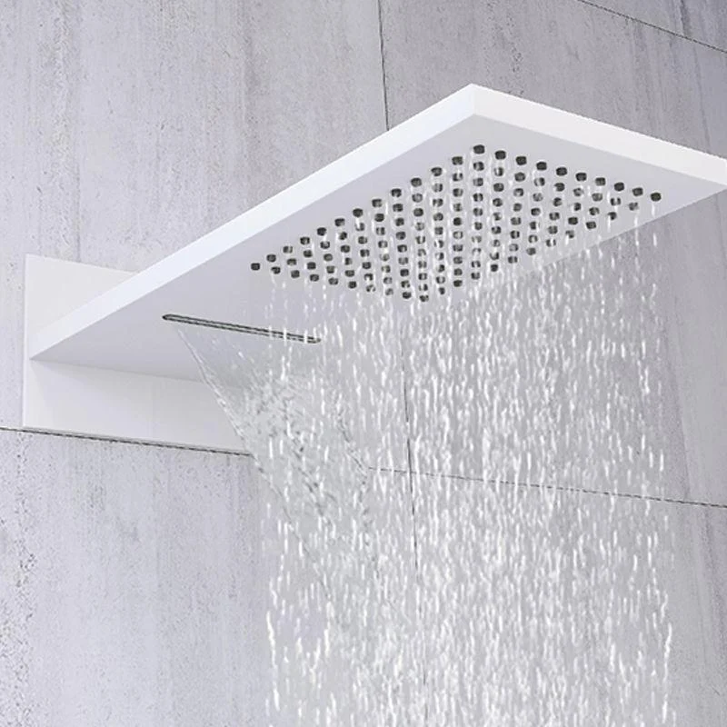 Shower Set into The Wall Concealed Waterfall Thermostatic Shower Set Full Copper -Bathlova