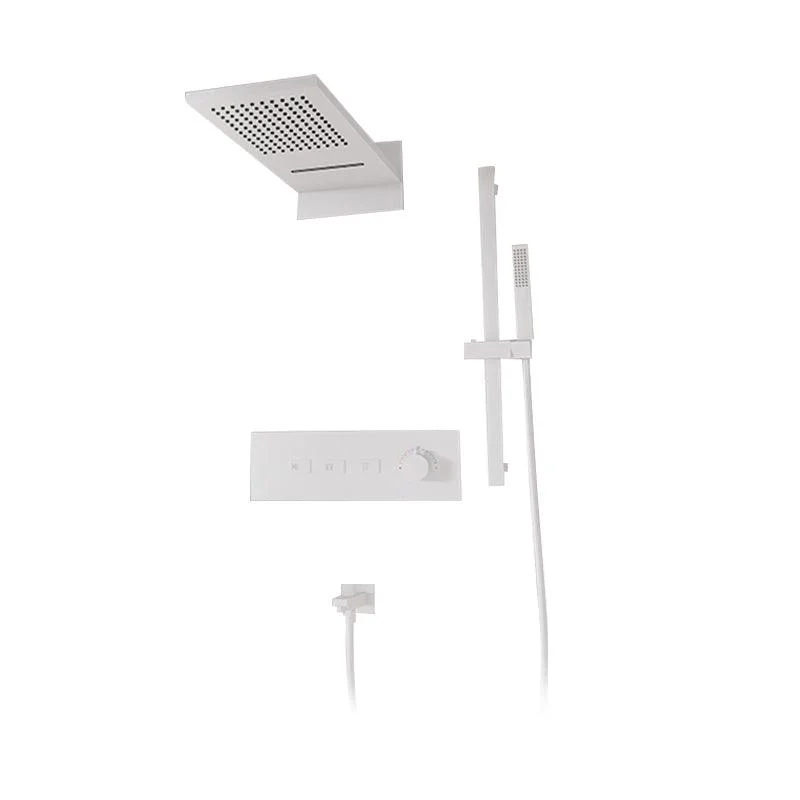 Shower Set into The Wall Concealed Waterfall Thermostatic Shower Set Full Copper -Bathlova