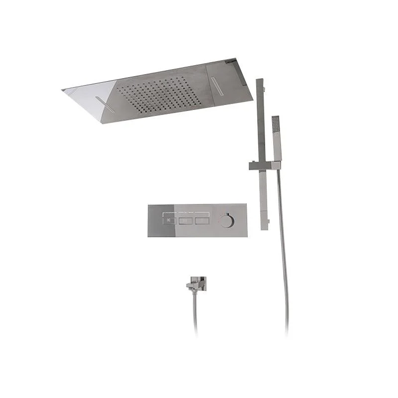 Shower Set into The Wall Concealed Waterfall Thermostatic Shower Set Full Copper -Bathlova