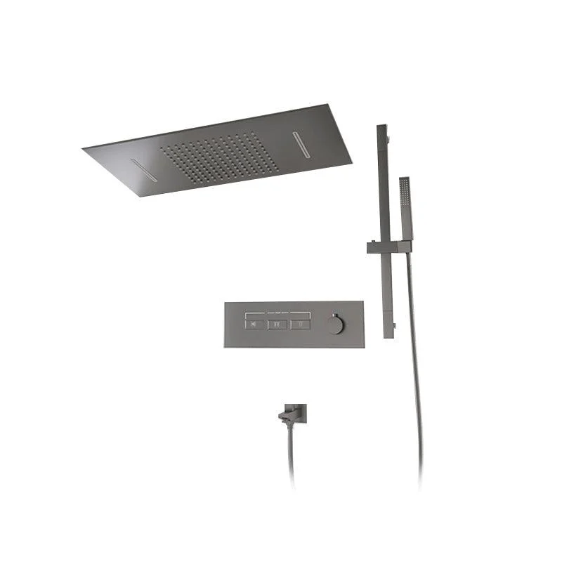 Shower Set into The Wall Concealed Waterfall Thermostatic Shower Set Full Copper -Bathlova