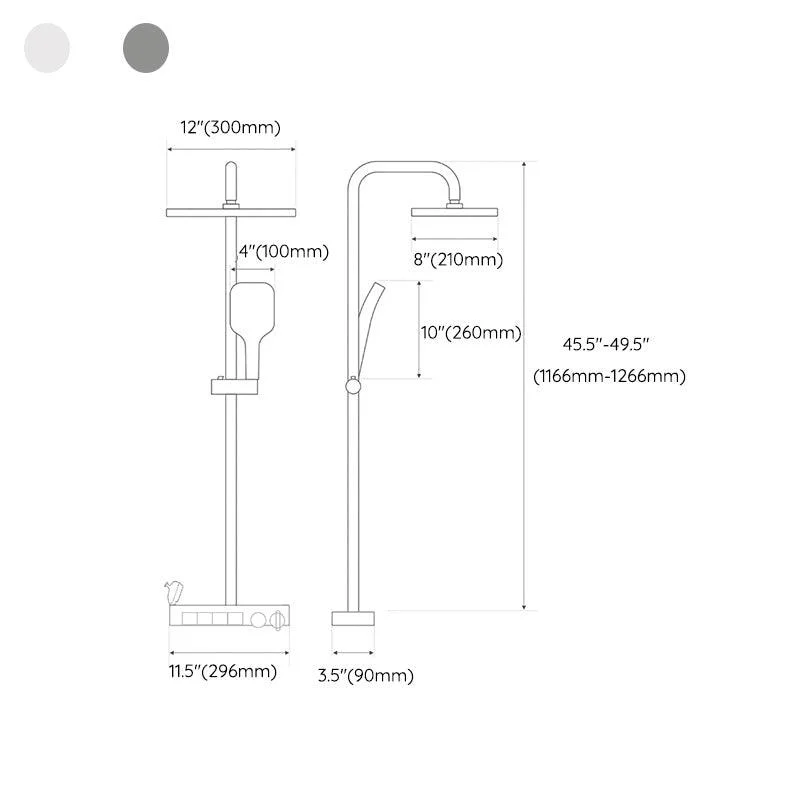 Shower Set Shower Arm Square Wall-Mounted Adjustable Spray Pattern Shower Set -Bathlova