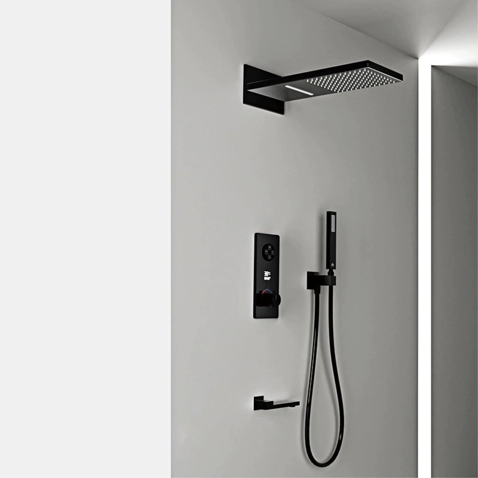 Shower Set With Led Digital Display Design Wall Mounted Bathroom Tap -Bathlova