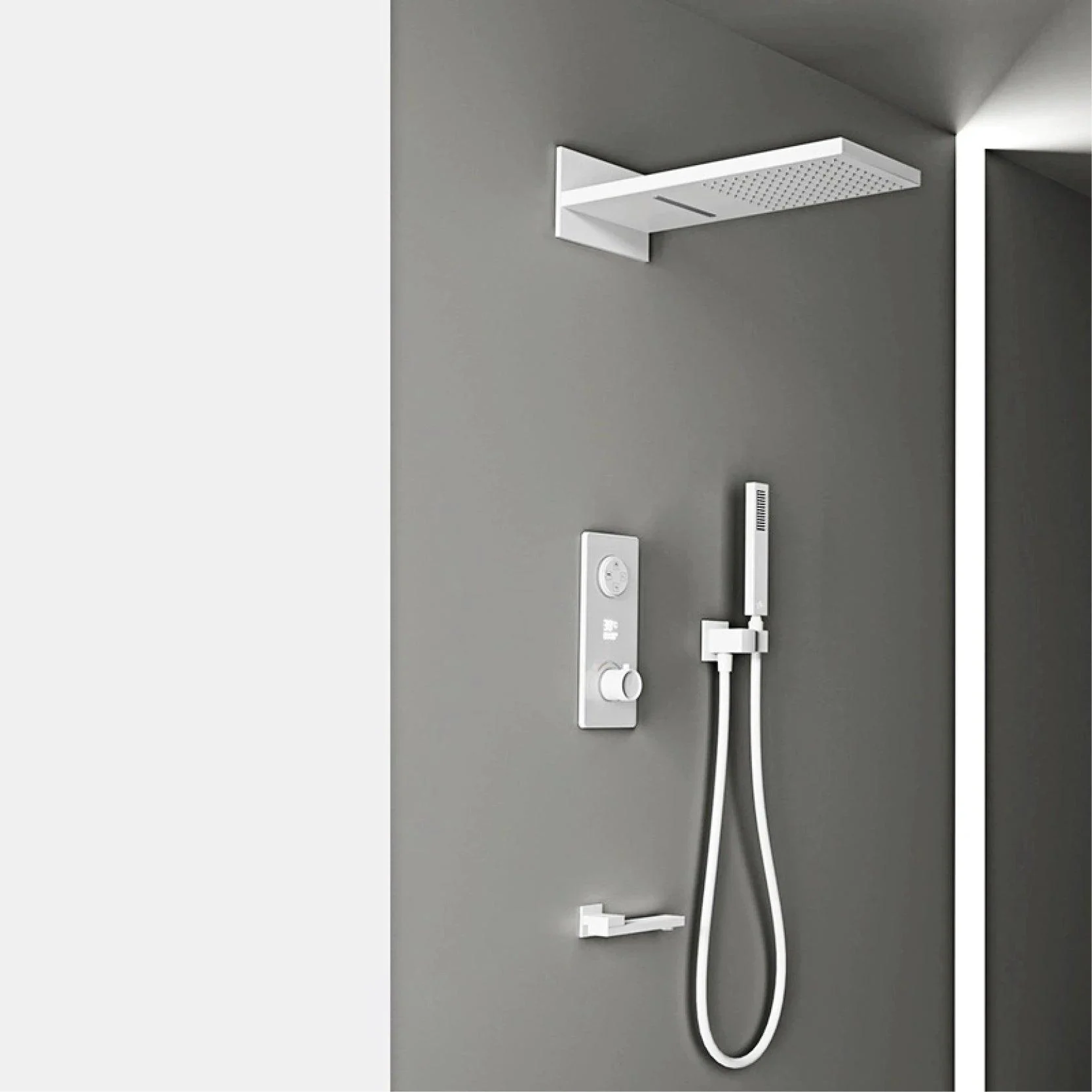 Shower Set With Led Digital Display Design Wall Mounted Bathroom Tap -Bathlova