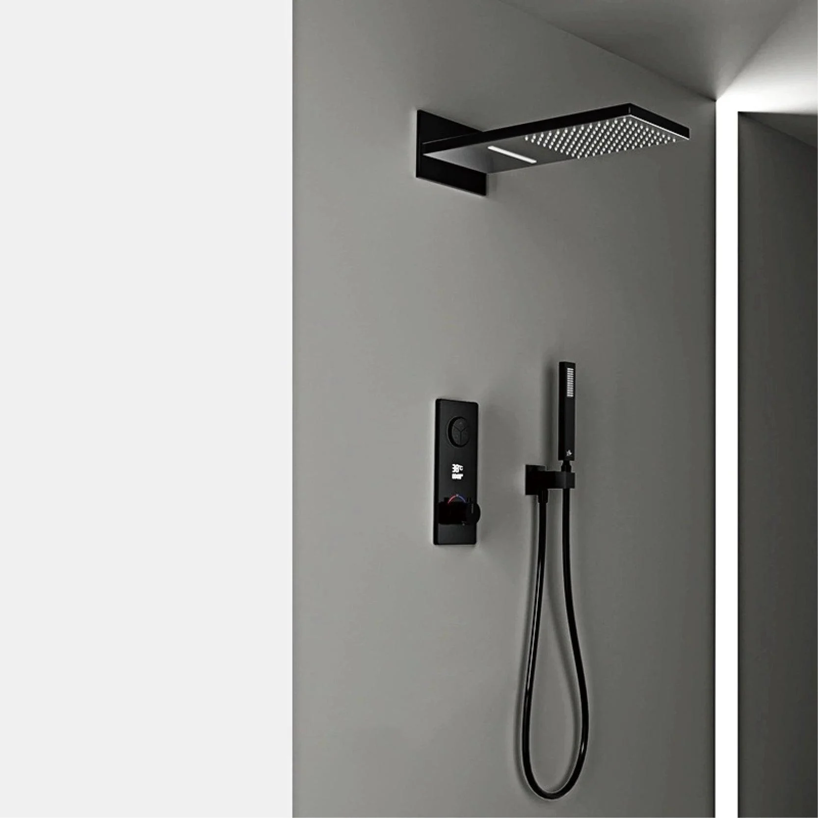 Shower Set With Led Digital Display Design Wall Mounted Bathroom Tap -Bathlova