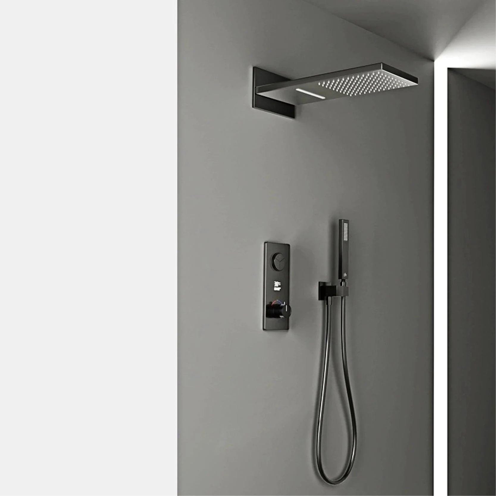 Shower Set With Led Digital Display Design Wall Mounted Bathroom Tap -Bathlova