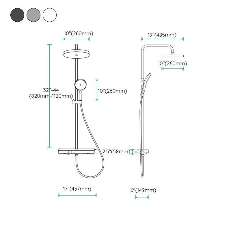 Shower System 4-Jet Rain Round Handheld Shower Head Wall Mounted Shower Trim -Bathlova