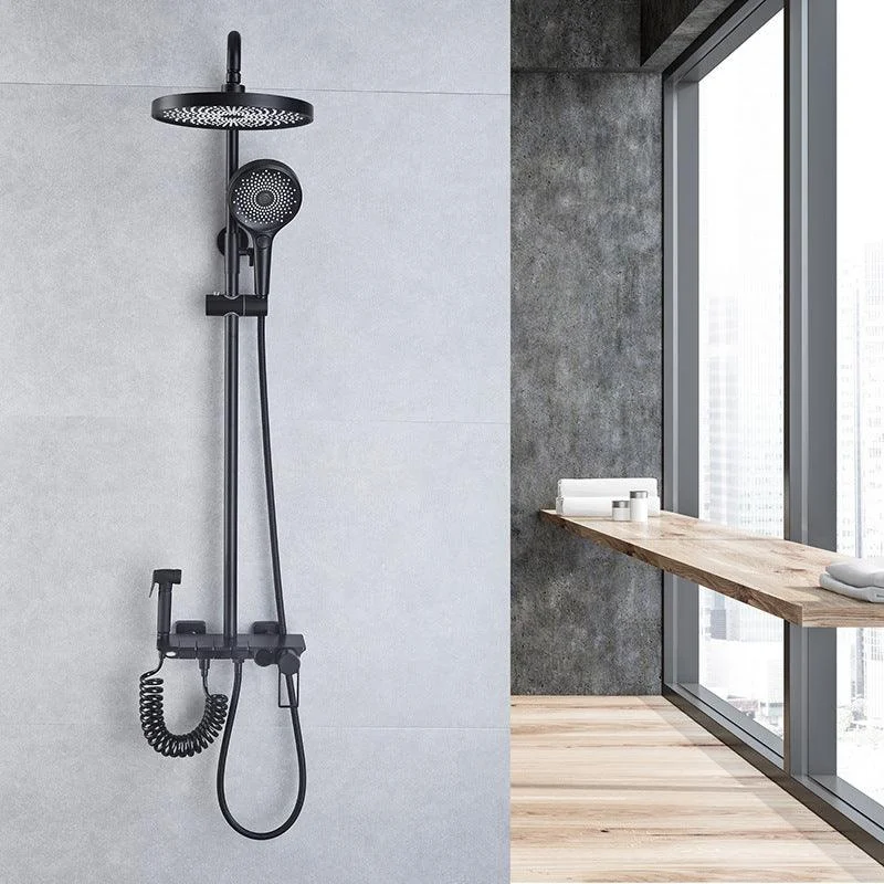 Shower System Adjustable Spray Pattern Wall Mount Lever Handle Shower Set with Shower Arm -Bathlova