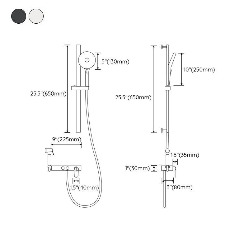 Shower System Massage Jet Round Handheld Shower Head Wall Mounted Shower Trim -Bathlova