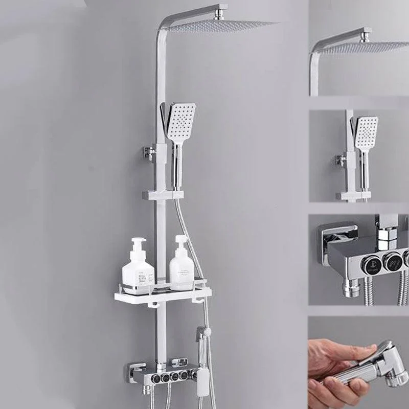 Shower System Rain Handheld Shower Head Wall mounted Adjustable Water Flow Shower System -Bathlova