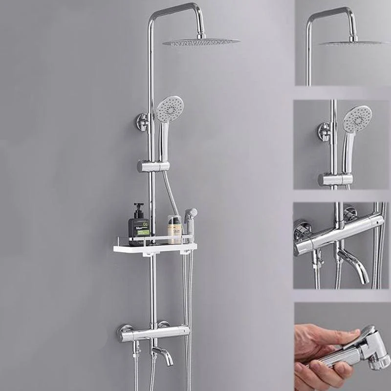 Shower System Rain Handheld Shower Head Wall mounted Adjustable Water Flow Shower System -Bathlova