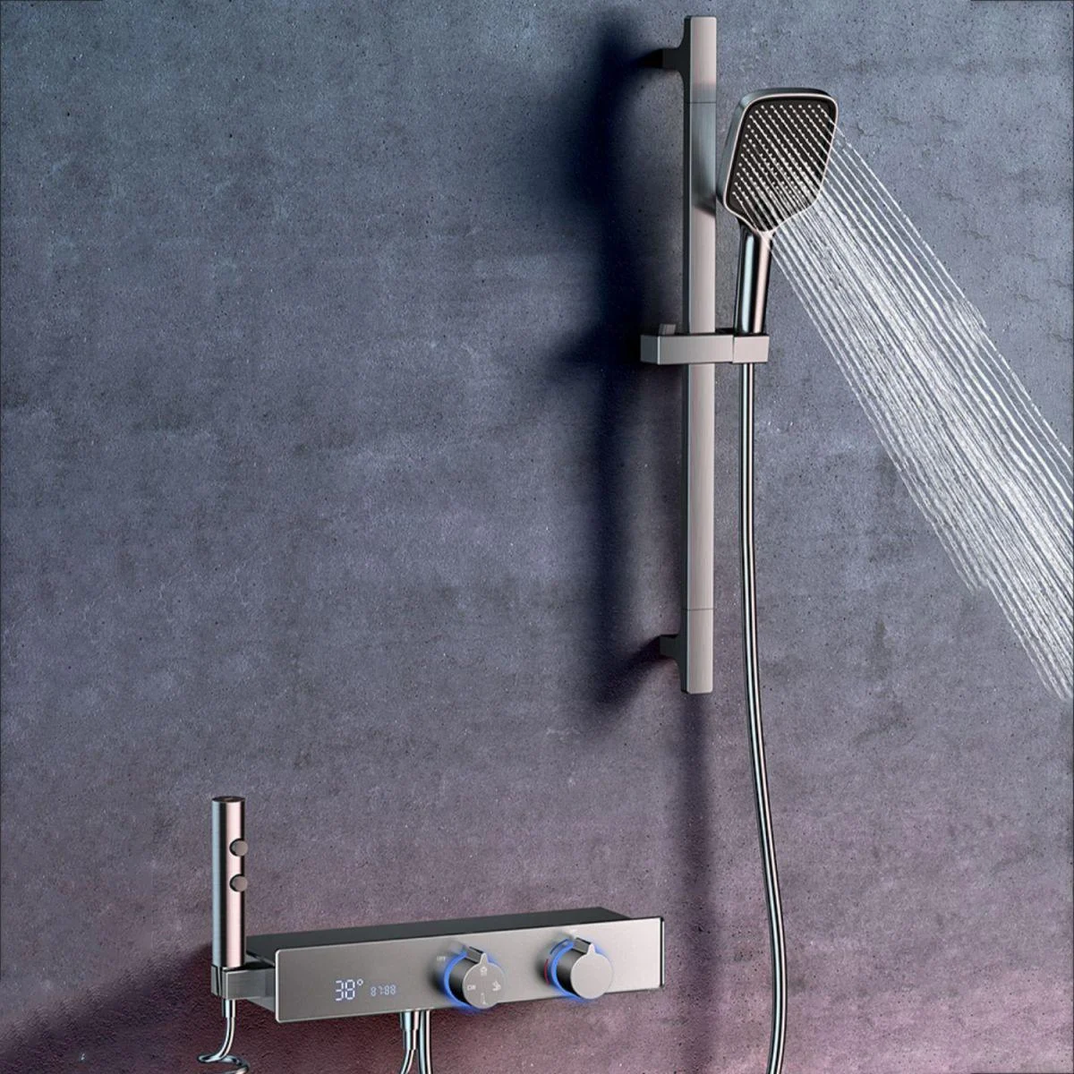 Shower System Rain Shower Head Massage/Jet Handheld Shower Trim -Bathlova