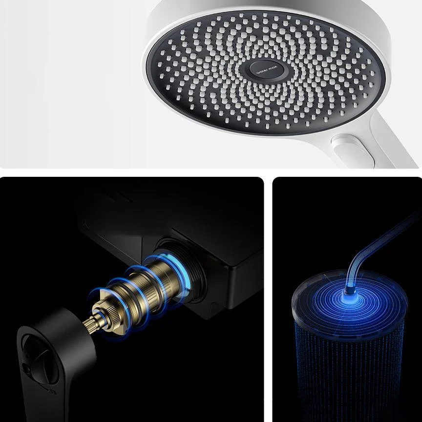 Shower System Round Adjustable Spray Pattern Massage Jet Handheld Shower Head Shower Trim -Bathlova