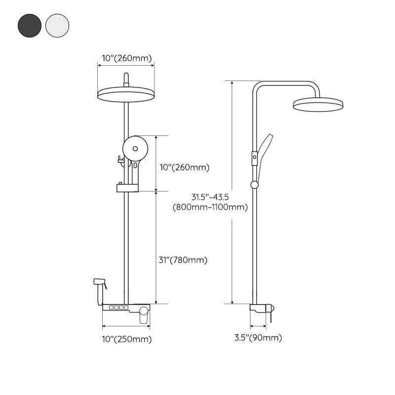 Shower System Round Adjustable Spray Pattern Massage Jet Handheld Shower Head Shower Trim -Bathlova