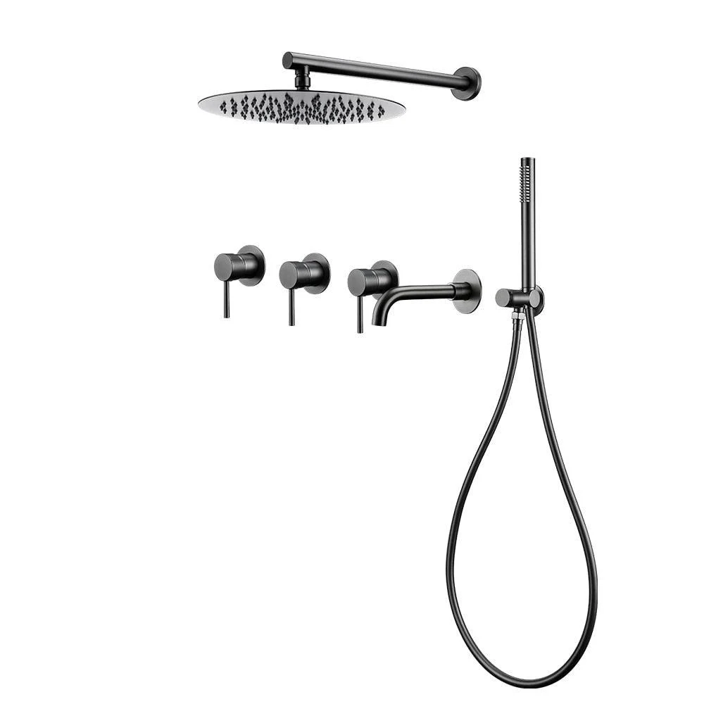 Shower System Set Wall Mount Rainfall Shower Brass Bathtub Mixer Tap -Bathlova