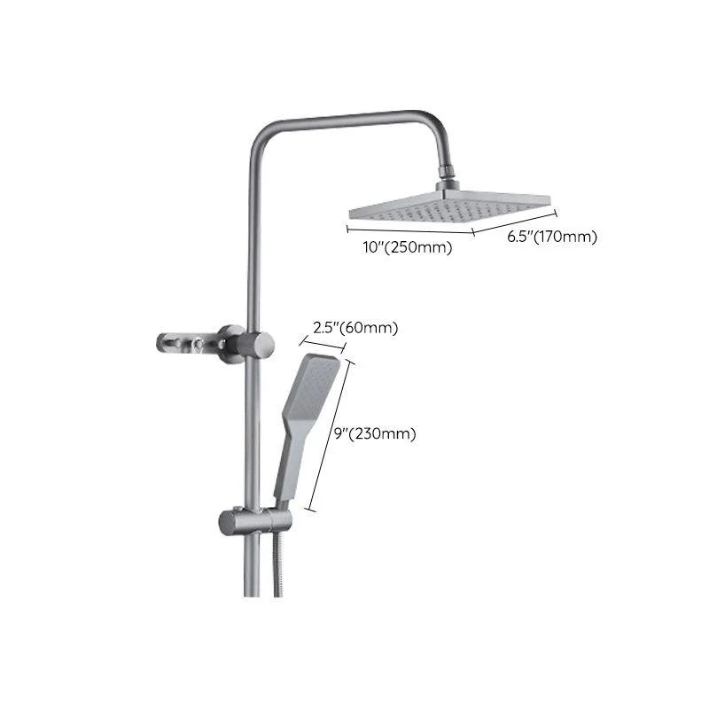 Shower System Square Adjustable Spray Pattern Massage Jet Shower System -Bathlova