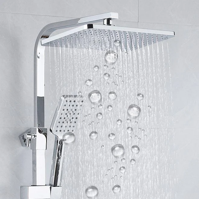 Shower System Square Rain Jet Massage Adjustable Spray Pattern Wall Mounted Shower Trim -Bathlova