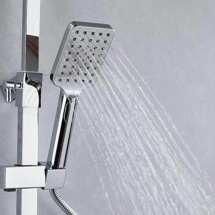 Shower System Square Rain Jet Massage Adjustable Spray Pattern Wall Mounted Shower Trim -Bathlova