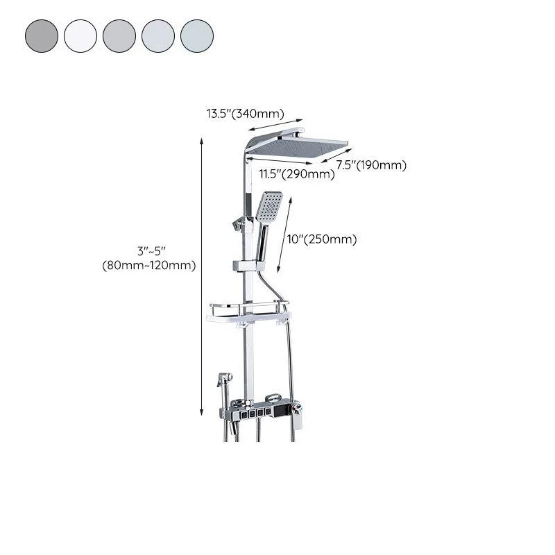 Shower System Square Rain Jet Massage Adjustable Spray Pattern Wall Mounted Shower Trim -Bathlova