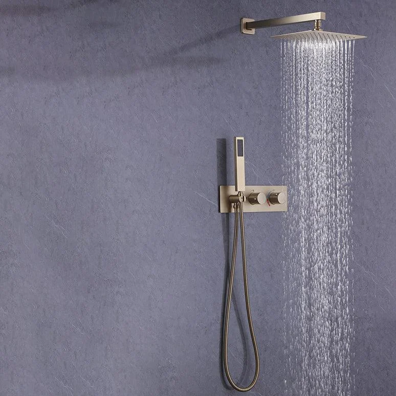 Shower System Square Rain Massage Handheld Shower Wall Mounted Shower Head -Bathlova