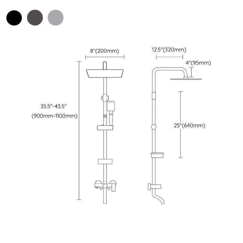 Shower System Wall Mount Adjustable Spray Pattern Shower Arm Shower Set with Shower Hose -Bathlova