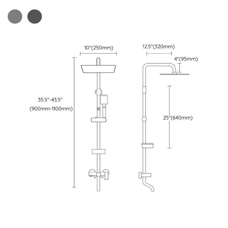 Shower System Wall Mount Adjustable Spray Pattern Shower Arm Shower Set with Shower Hose -Bathlova