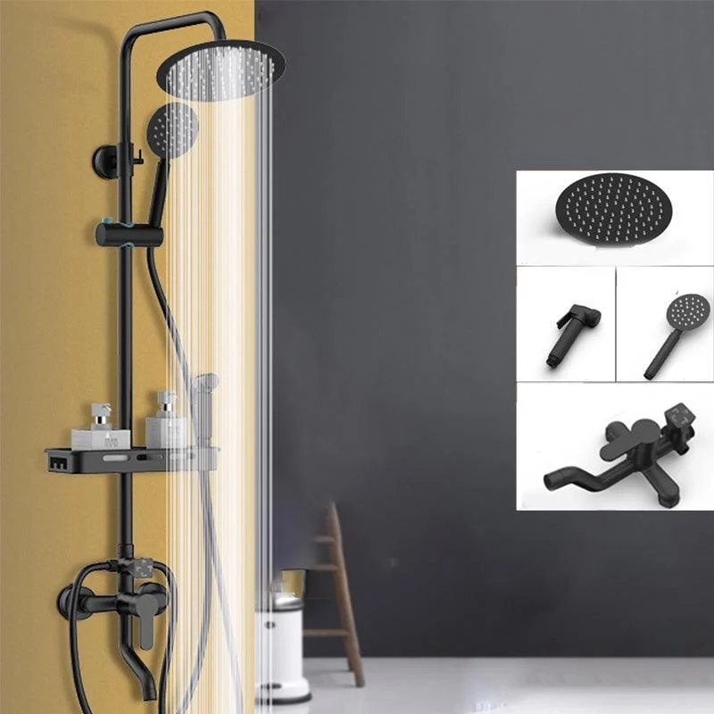 Shower System Wall Mount Adjustable Spray Pattern Shower Arm Shower Set with Shower Hose -Bathlova