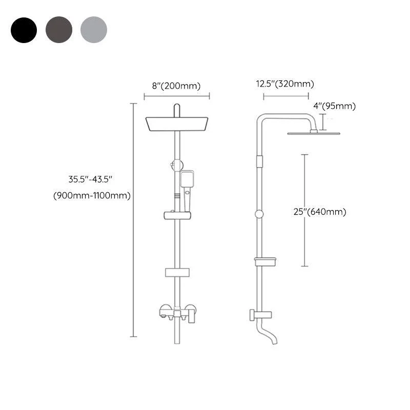 Shower System Wall Mount Adjustable Spray Pattern Shower Arm Shower Set with Shower Hose -Bathlova