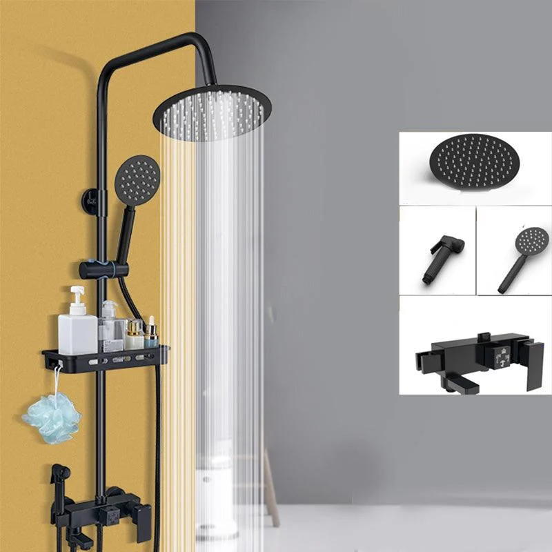 Shower System Wall Mount Adjustable Spray Pattern Shower Arm Shower Set with Shower Hose -Bathlova