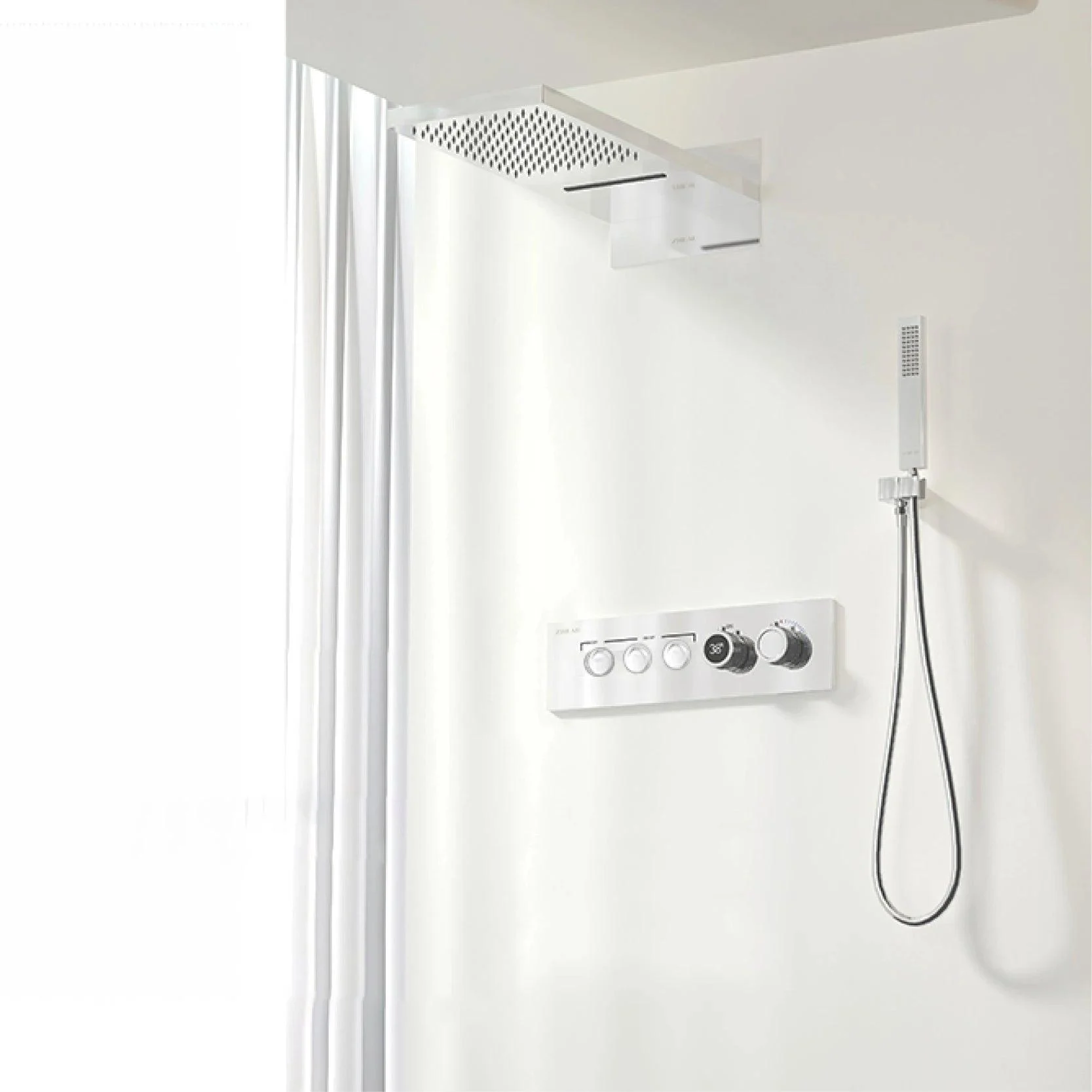 Shower System Wall-mounted Led Digital Display Ceiling Shower Tap -Bathlova