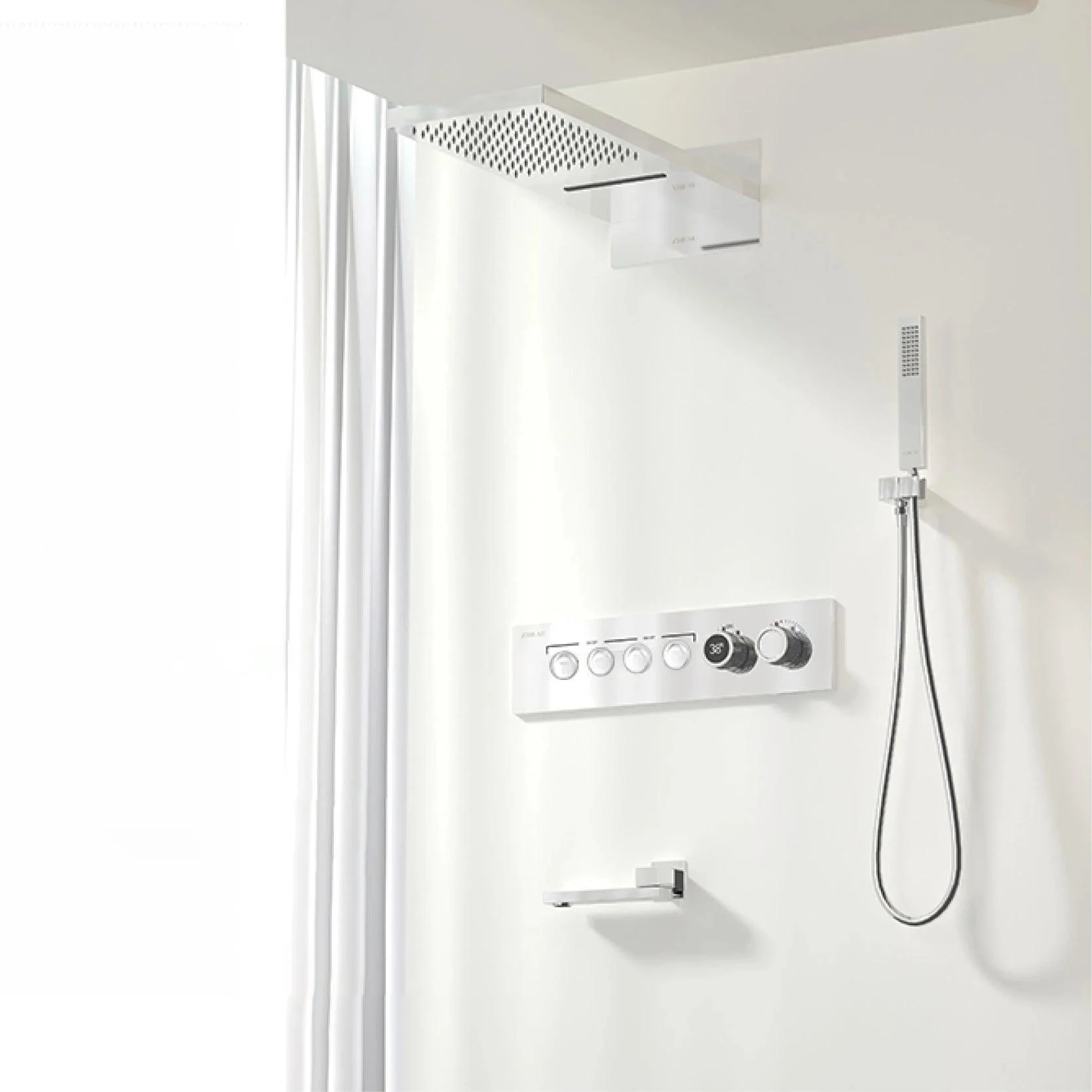 Shower System Wall-mounted Led Digital Display Ceiling Shower Tap -Bathlova