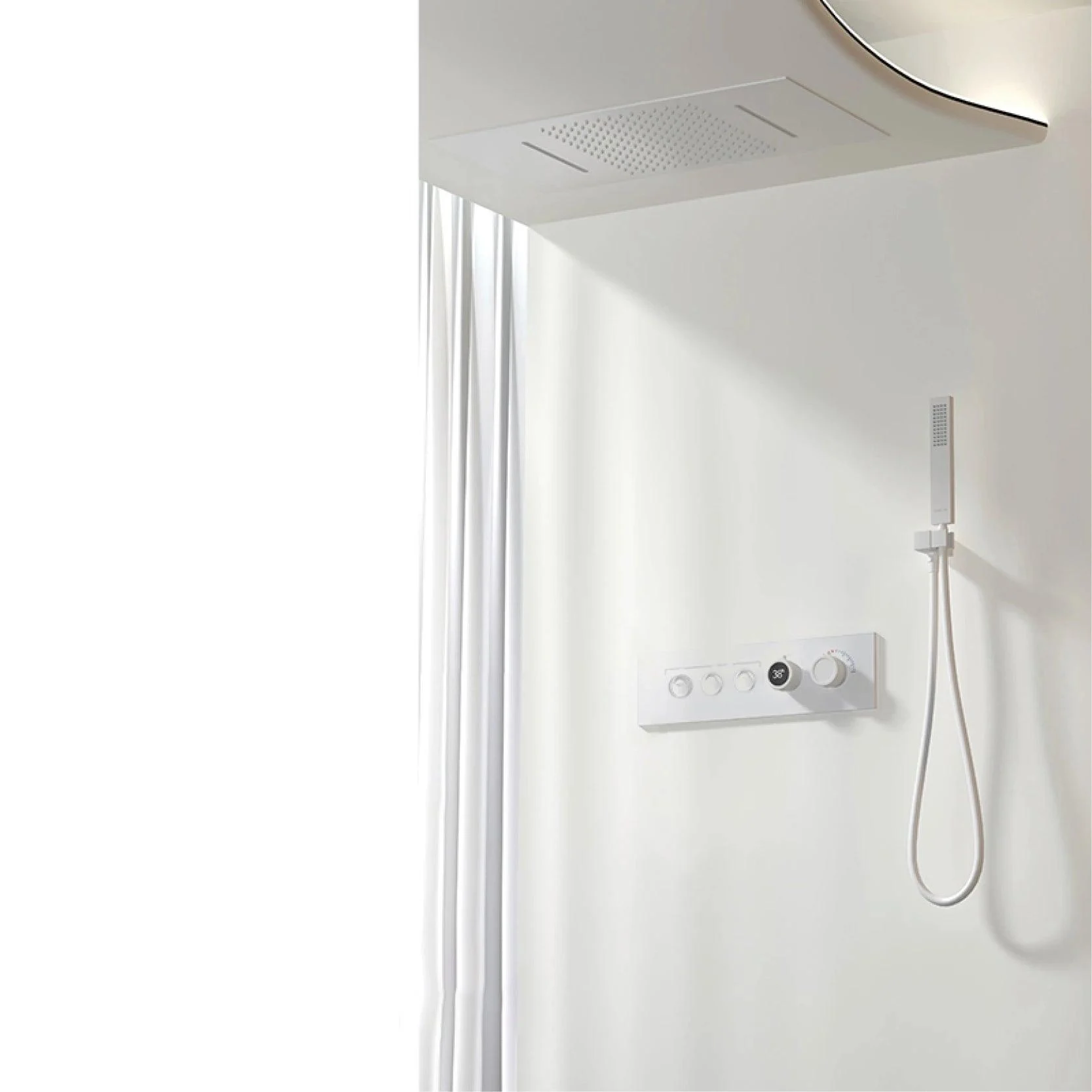 Shower System Wall-mounted Led Digital Display Ceiling Shower Tap -Bathlova